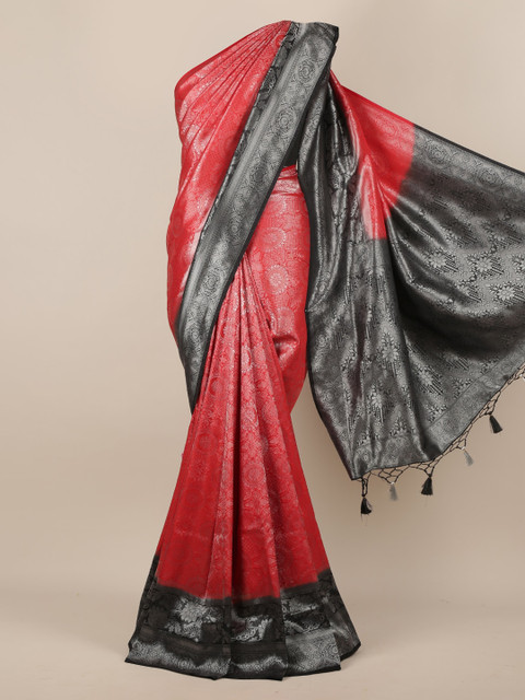 

Pothys Red Woven Design Jute Silk Saree