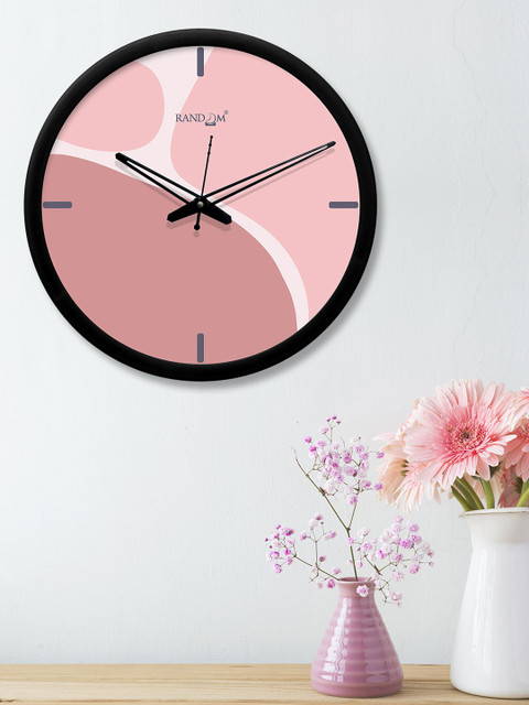 

RANDOM Pink & White Round Colourblocked 30.4 cm Analogue Wall Clock