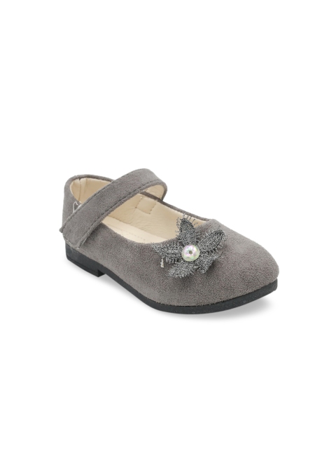

Jazzy Juniors Girls Grey Solid Leather Ballerinas