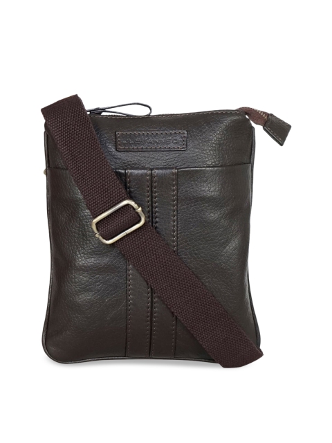 

Justanned Men Brown Solid Leather Messenger Bag