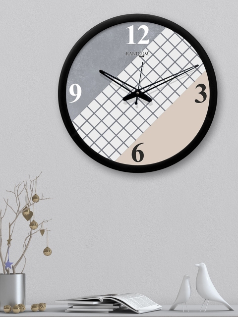 

RANDOM Grey & White Round Printed 30.4 cm Analogue Wall Clock