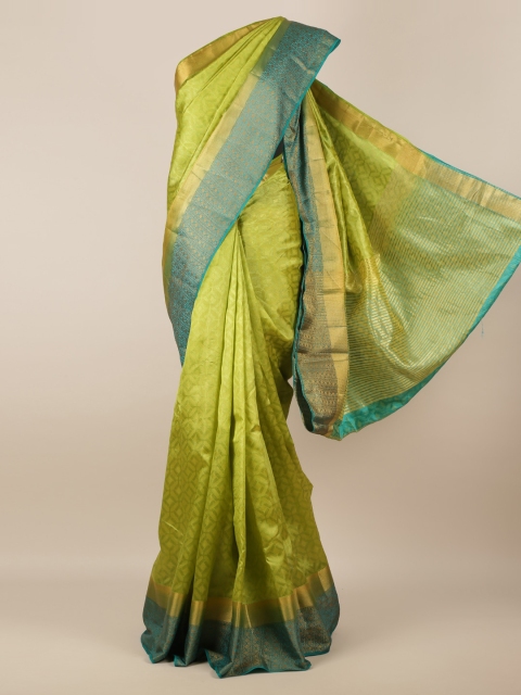 

Pothys Olive Green Woven Design Jute Silk Saree
