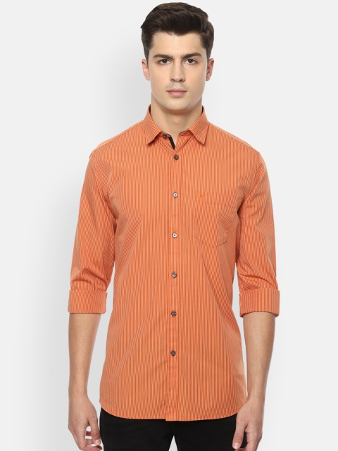 

Van Heusen Sport Men Orange & White Slim Fit Striped Cotton Casual Shirt