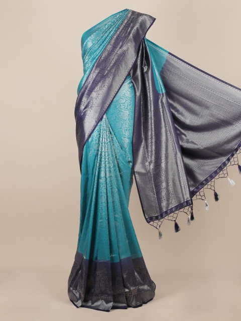 

Pothys Blue Woven Design Jute Silk Saree