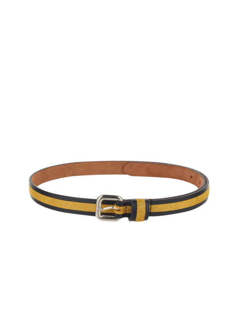 

Calligraphy Women Yellow & Black Striped Belt