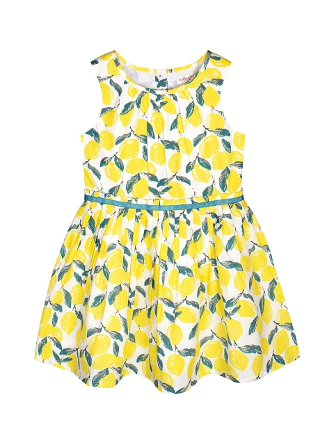 

Budding Bees Girls Yellow Printed Fit and Flare Dress