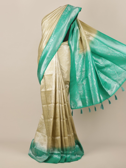 

Pothys Gold-Toned Woven Design Jute Silk Saree