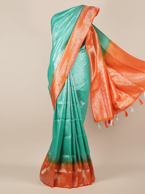 

Pothys Sea Green Solid Jute Silk Saree