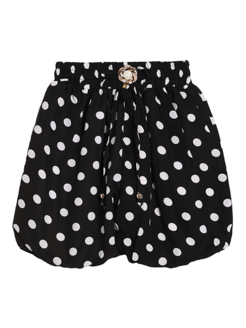 

SWEET ANGEL Girls Black Printed Loose Fit Regular Shorts