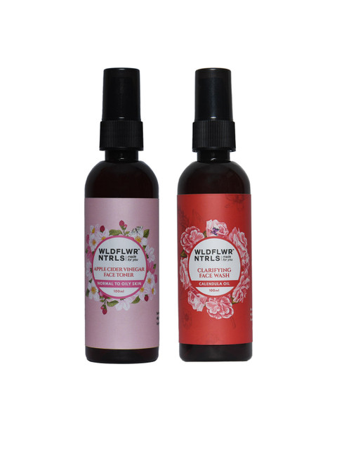

Wildflower Naturals Unisex Set of Face Wash & Face Toner, Red