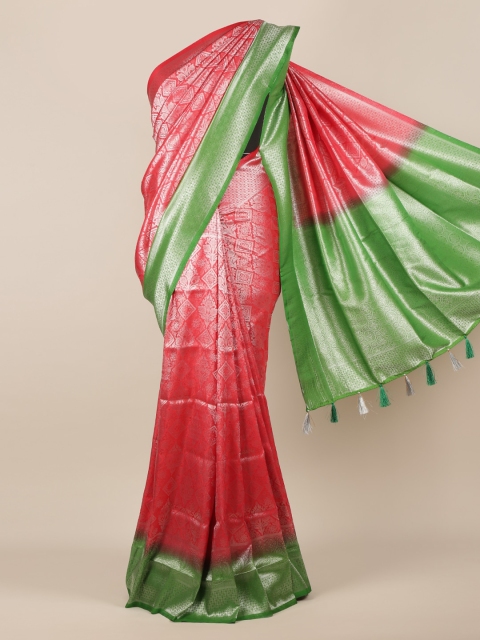 

Pothys Red & Green Jute Silk Woven Design Saree