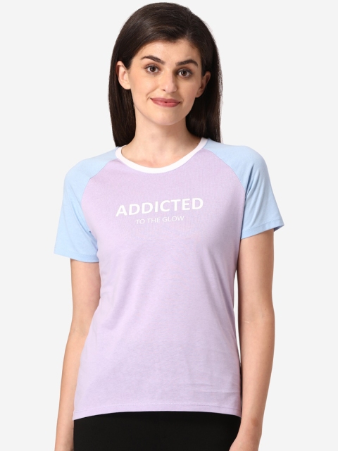 

Mode by Red Tape Women Purple Solid Round Neck T-shirt