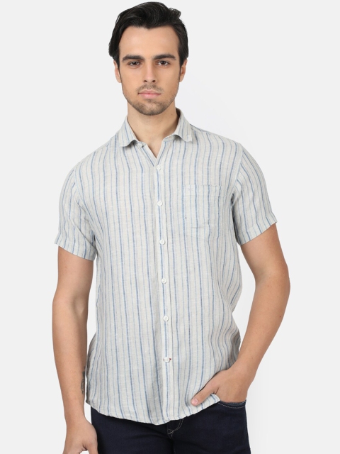 

Monte Carlo Men Grey Regular Fit Striped Casual Shirt