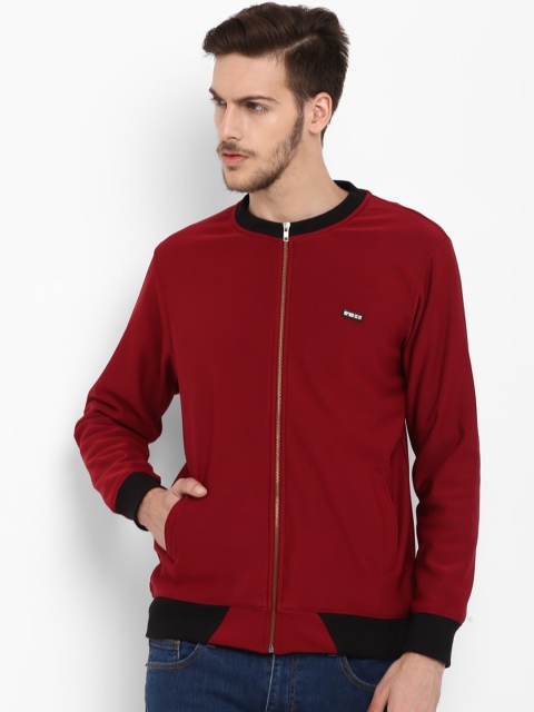 

Cloak & Decker Men Maroon Solid Sweatshirt
