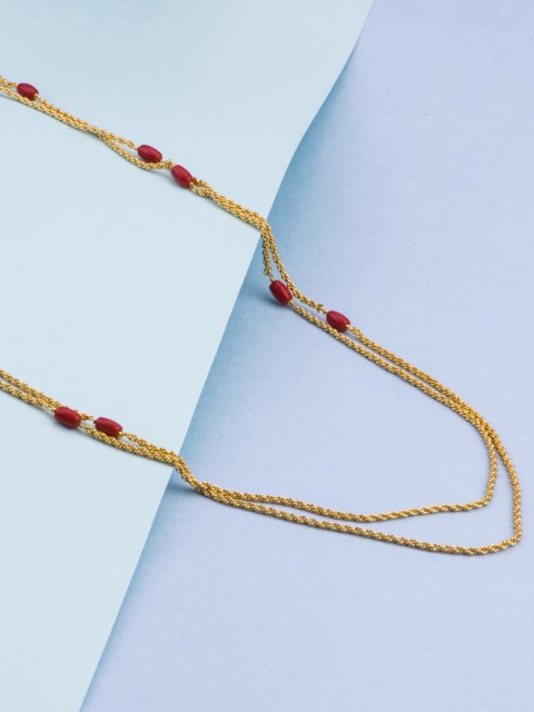 

Alankruthi Gold-Plated & Red Brass Layered Chain