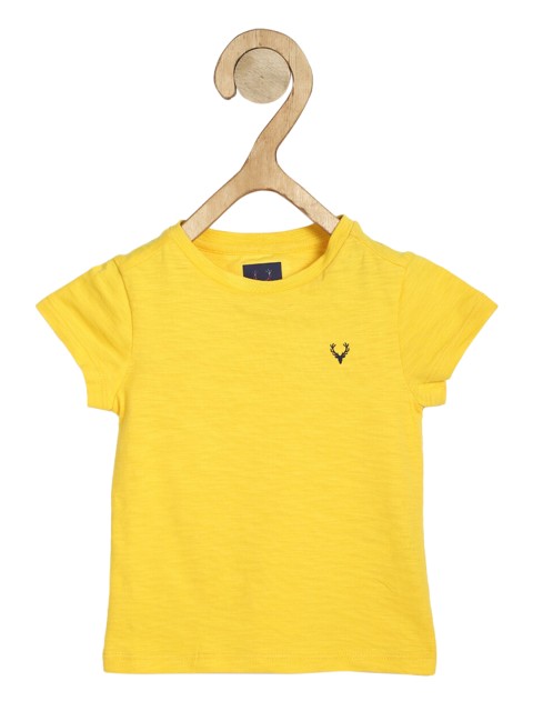

Allen Solly Junior Girls Yellow Solid Round Neck Cotton Pure Cotton T-shirt