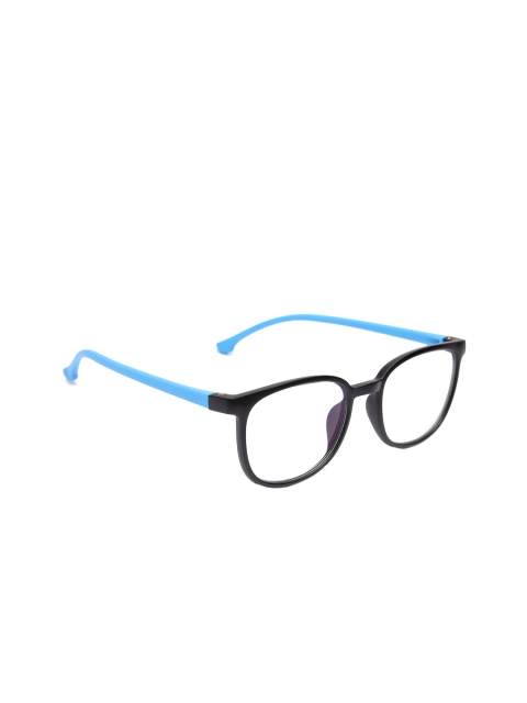 

Dukiekooky Unisex Kids Clear Lens & Black Rectangle Sunglasses 900227, Transparent