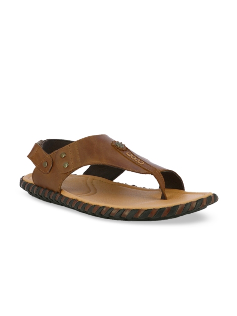 

Alberto Torresi Men Tan Brown Leather Comfort Sandals