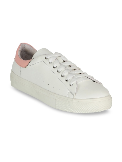 

Carlton London Sports Women White & Pink Colourblocked Sneakers