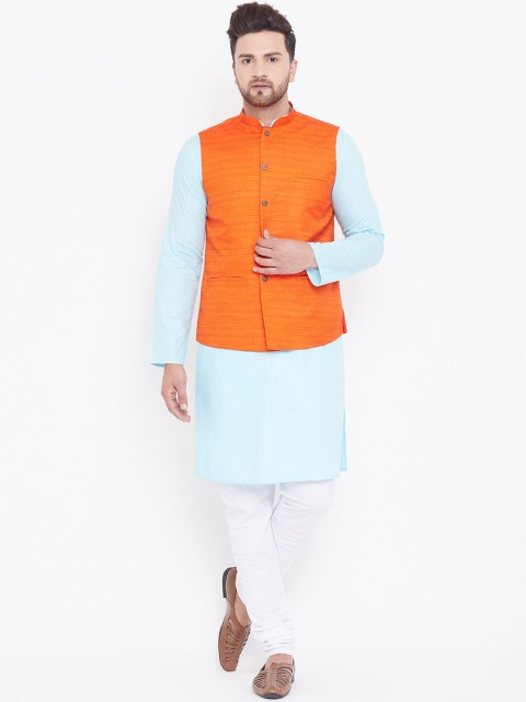 

VASTRAMAY Men Blue Regular Kurta with Pyjamas