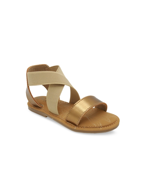 

Jazzy Juniors Girls Bronze-Toned Colourblocked Gladiators