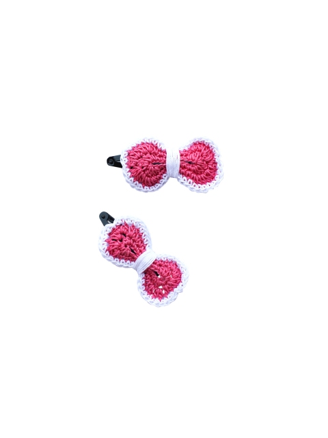 

Woonie Girls Pink & White Set of 2 Embellished Tic Tac Hair Clip