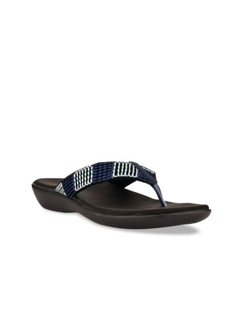 

NECTAR KICKS Women Blue Woven Design Fabric Open Toe Flats