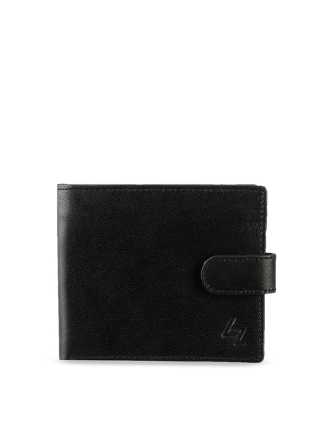 

Leather Zentrum Men Black Solid Leather Two Fold Wallet