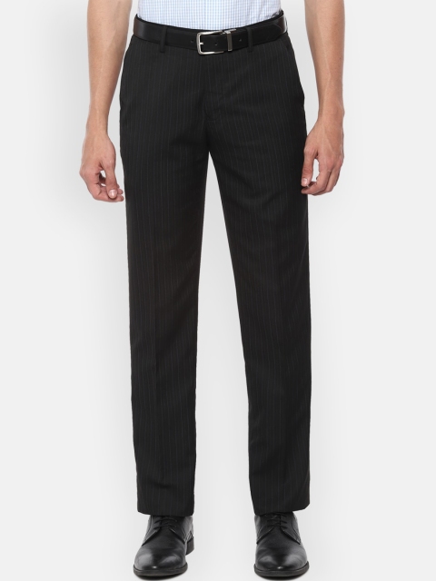 

Louis Philippe Men Black Regular Fit Solid Formal Trousers