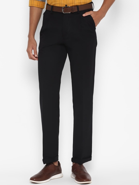 

Allen Solly Men Black Solid Regular Trousers