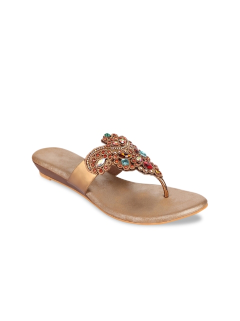 

Sole To Soul Women Bronze-Toned Embellished Sandals