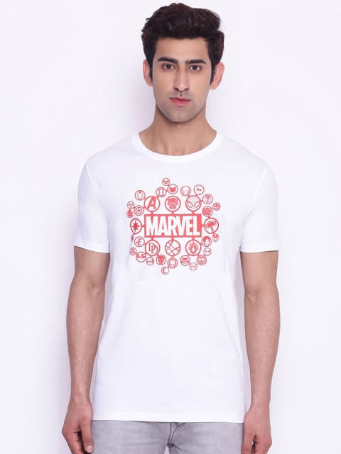 

Marvel Avengers Men White Printed Round Neck T-shirt