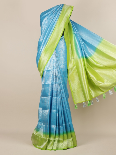 

Pothys Blue Woven Design Jute Silk Saree