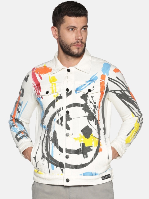 

KULTPRIT Men White Printed Tailored Jacket
