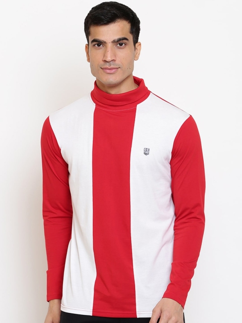 

GHPC Men Red Colourblocked Round Neck T-shirt