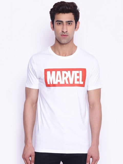 

Marvel Avengers Men White Printed Round Neck T-shirt