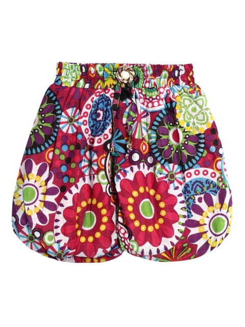 

SWEET ANGEL Girls Pink Printed Loose Fit Regular Shorts