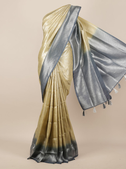 

Pothys Gold-Toned Solid Jute Silk Saree