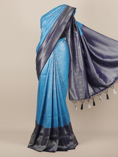 

Pothys Blue Woven Design Jute Silk Saree