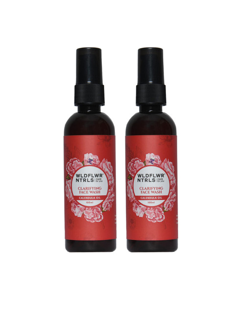 

Wildflower Naturals Set of 2 Clarifying Face Wash Infused with Calendula Oil, Red