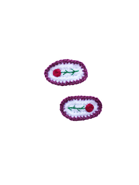 

Woonie Girls White & Purple Set of 2 Embellished Tic Tac Hair Clip