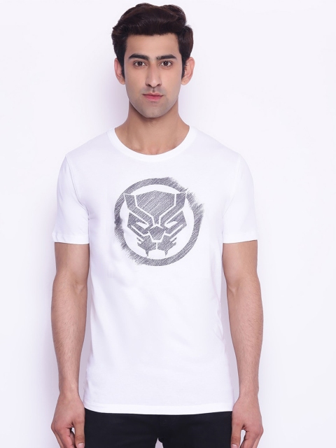 

Marvel Men White Avengers Printed Round Neck T-shirt