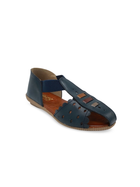

Jazzy Juniors Girls Blue Solid Leather Ballerinas