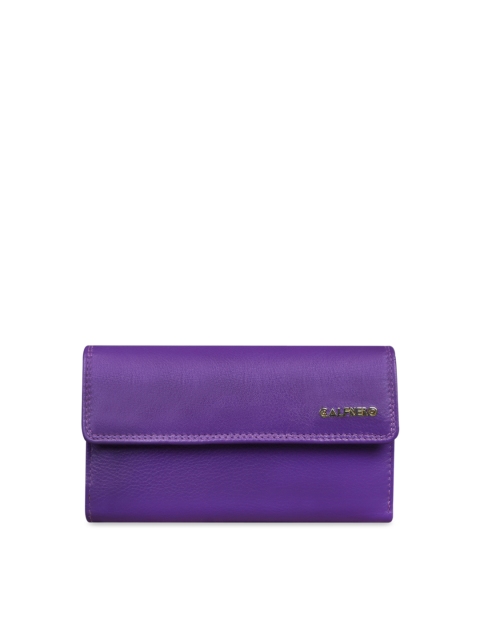 

CALFNERO Purple Solid Clutch