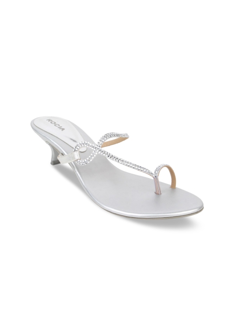 

Rocia Women Silver-Toned Embellished Mules