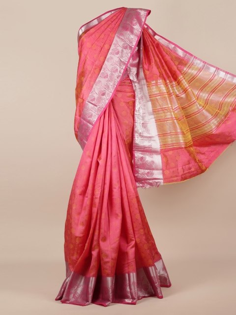 

Pothys Pink Woven Design Jute Silk Saree