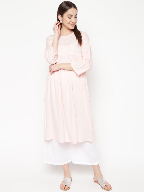 

Napra Women Peach-coloured Geometric Printed Kurta