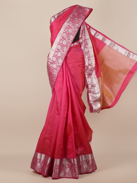 

Pothys Magenta Woven Design Jute Silk Saree
