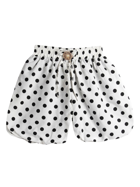 

SWEET ANGEL Girls White Printed Loose Fit Regular Shorts