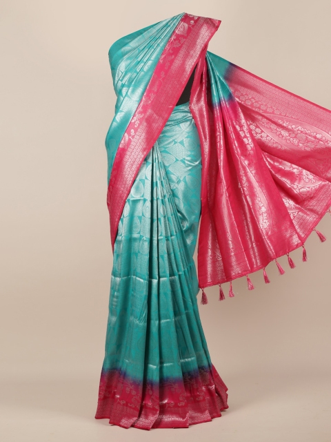 

Pothys Blue & Pink Jute Silk Woven Design Saree